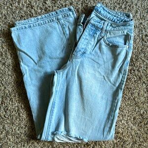 AND NOW THIS boy jeans, baggy bottom, size TWENTY SEVEN.